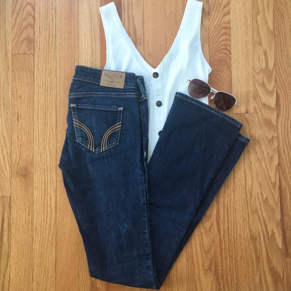 Hollister Bootcut Jeans Dark Wash 0R W24 L33